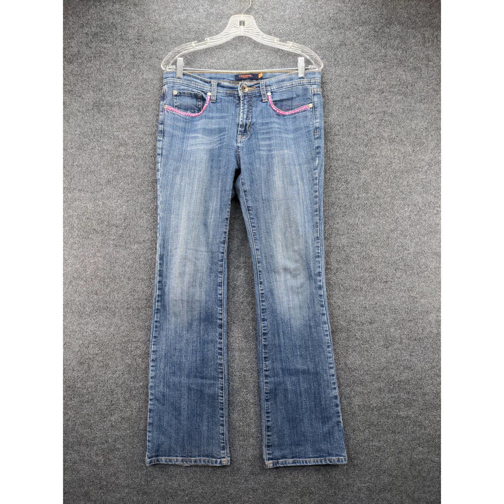 Womens Vertigo Paris Jeans Size 6 Blue Denim 16W 30.5 Inseam Decorated Pockets
